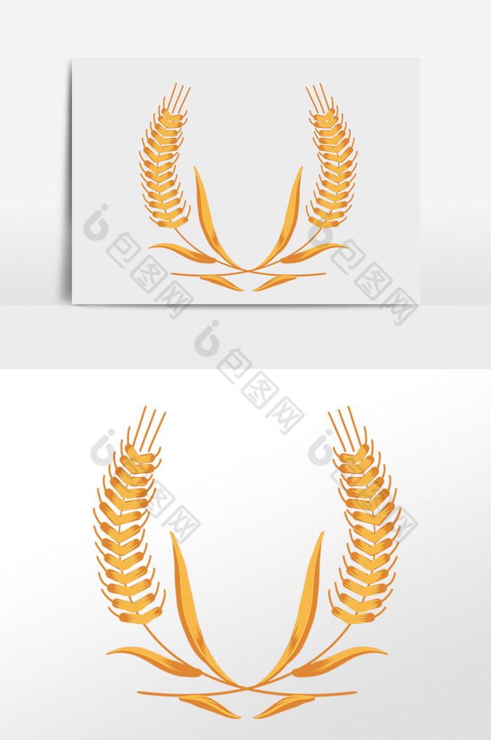 金色麦穗小麦徽章插画图片图片