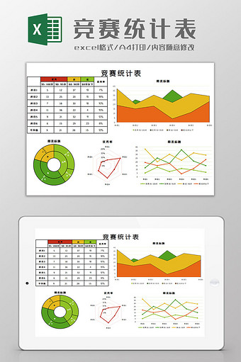 竞赛统计表Excel模板图片