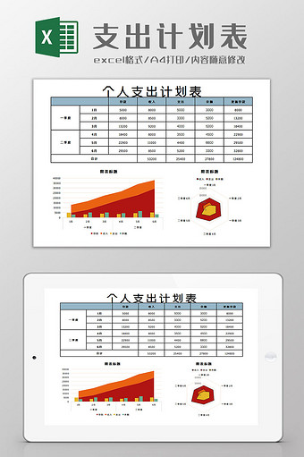 支出计划表Excel模板图片