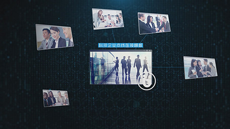 商业商务科技点线连接展示AE模板