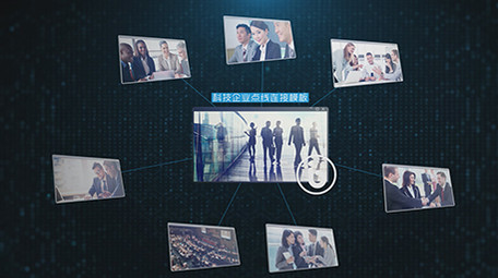 商业商务科技点线连接展示AE模板