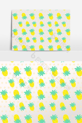 手绘水果菠萝背景底纹装饰插画图片