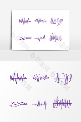 紫色声波频率线条素材图片