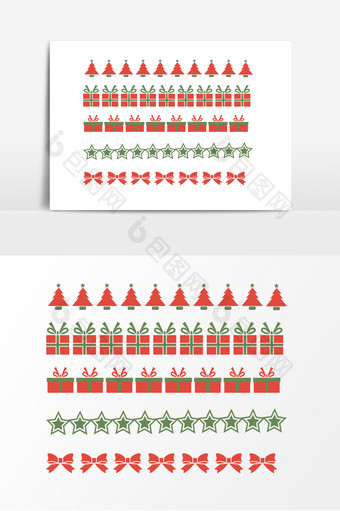 红色绿色圣诞节礼物蝴蝶结装饰素材图片