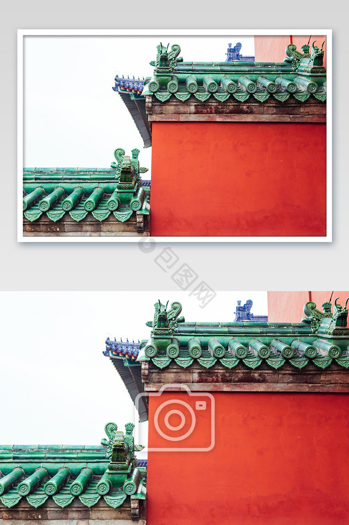 北京故宫红墙青砖特写高清摄影图