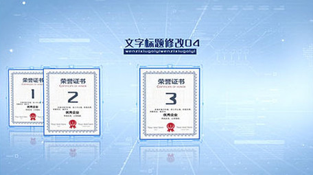 简洁商务企业证书展示