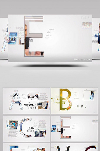 现代时尚商务数字字母公司标题动画AE模板图片