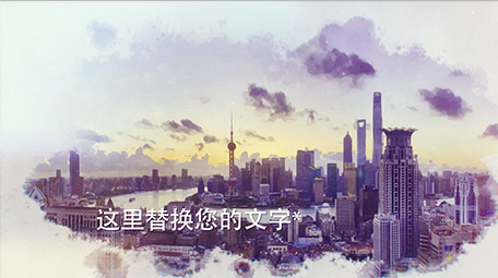 温馨水墨水彩晕染图文动画照片相册AE模板