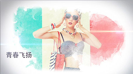 热情奔放水彩风格图文展示PR模板