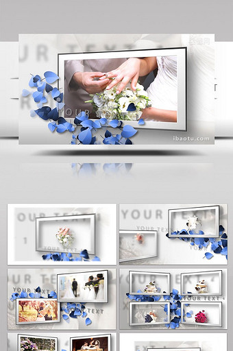 心形花瓣婚礼婚纱AE模板图片