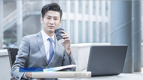 蓝色科技商务字幕条AE模板