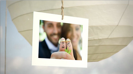 唯美纸灯笼悬挂相册照片婚礼片头AE模板