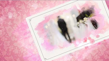 浪漫粉色水墨晕染甜美爱情相册AE模板