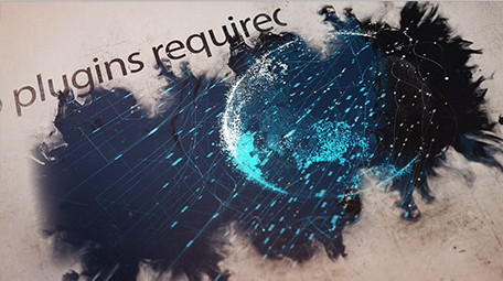 水墨飞溅晕染照片影集复古图文动画AE模板