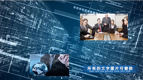 科幻企业数据信息商务图文视频