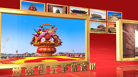 大气E3D金字党政图文展示介绍AE模板