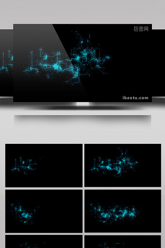 4款科技粒子线条动画特效元素素材视频图片