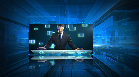 蓝色信息科技图片动画包装AE模板