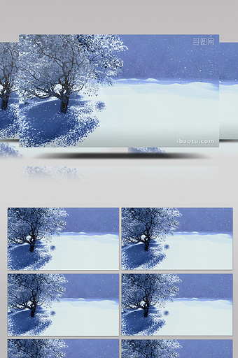 炫酷冬季下雪美景企业宣传背景视频素材图片