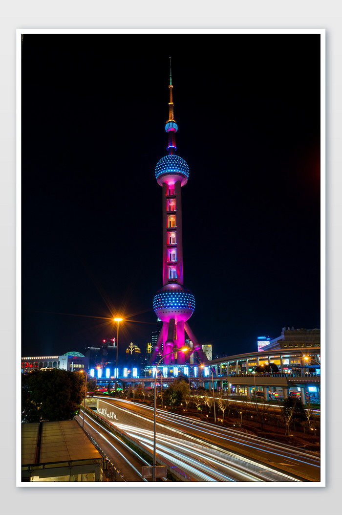 上海陆家嘴东方明珠夜景摄影图片图片