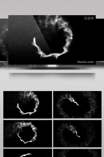4款黑白粒子动画背景合成特效元素素材视频图片