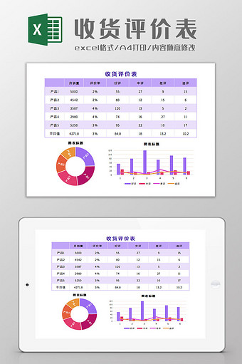 收货评价表Excel模板图片