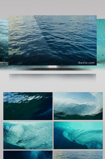 大气唯美海水海平面海浪震撼企业宣传视频图片