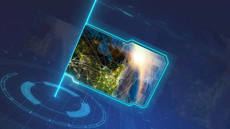 科技风能量线故障风蓝色图文展示