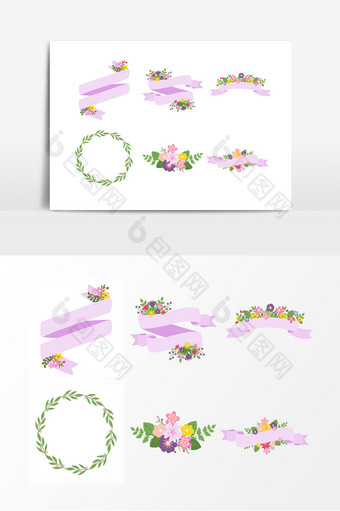 紫色标签植物花朵装饰素材图片