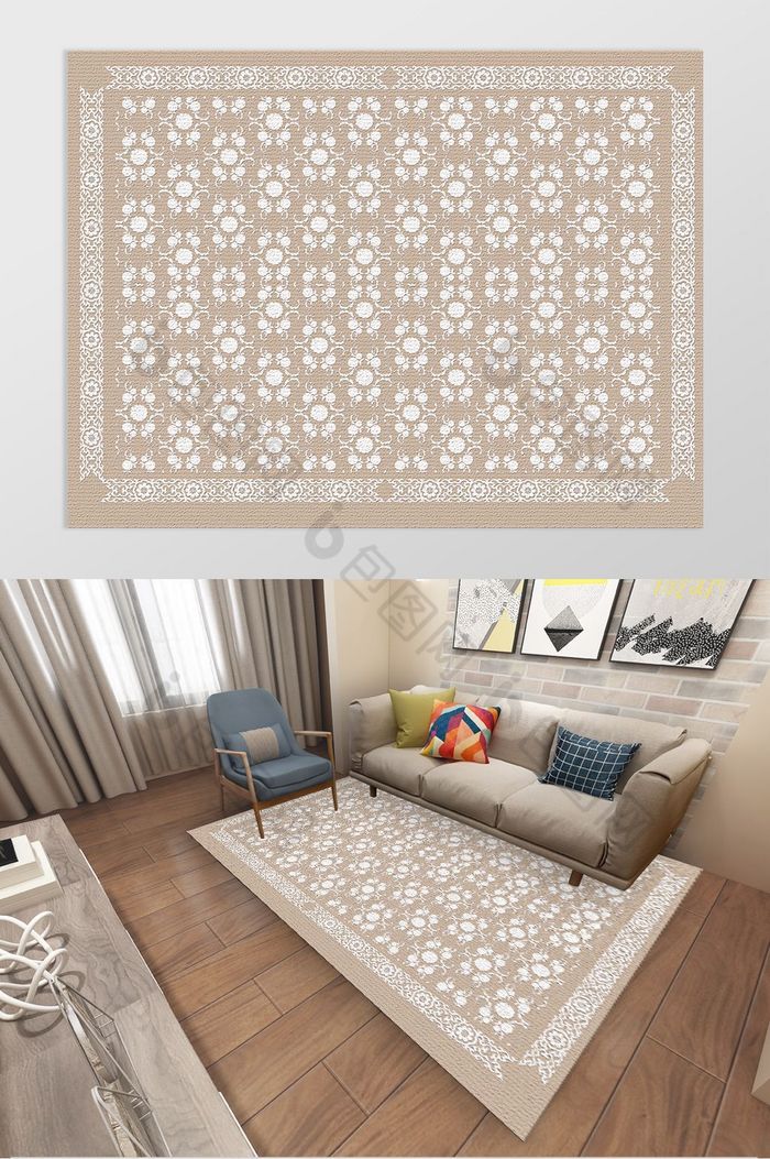 欧式复古宫廷花纹客厅卧室地毯图案图片图片