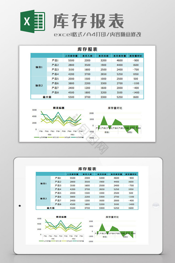 库存余额报表Excel模板