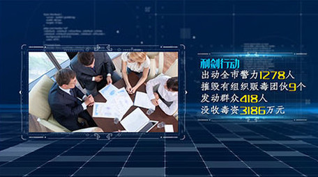 震撼大气商务科技扫黑除恶图文AE模板