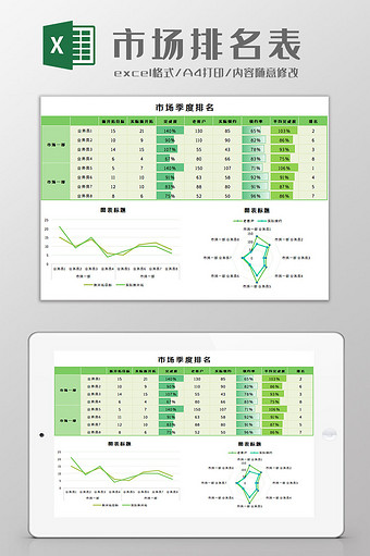 市场排名表Excel模板图片