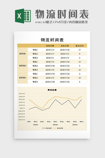 物流时间表Excel模板图片