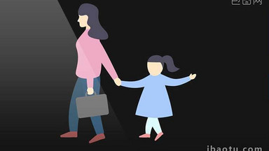 5种透明通道体现妈妈辛苦可爱妈妈卡通视频