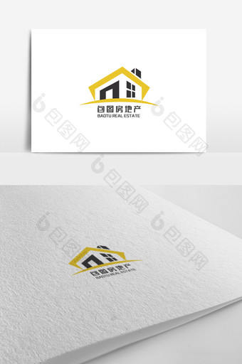 简洁大方房地产logo设计图片