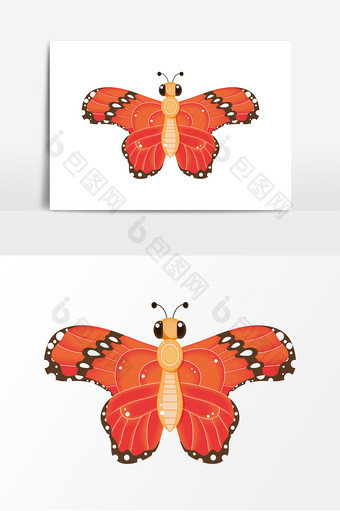 卡通蝴蝶动物风筝元素图片