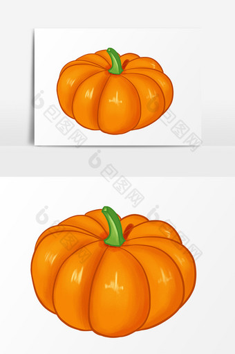 卡通手绘橙色系蔬菜南瓜元素图片