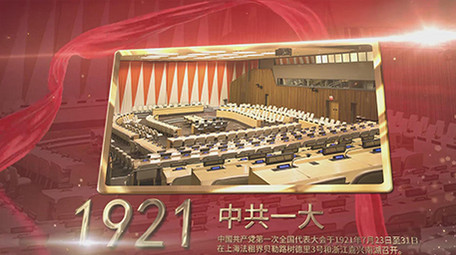 红色党政历史时间轴图文展示AE模板