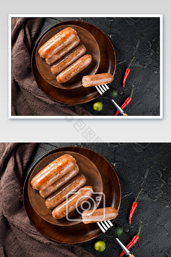 美食藤椒味烤肠摄影高清图图片