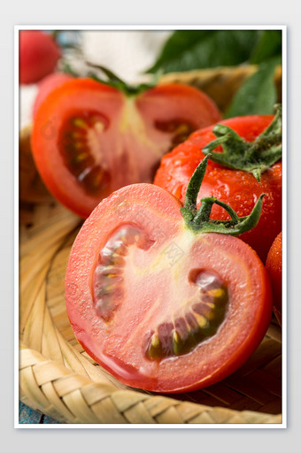 蔬菜水果西红柿美食摄影切面图图片