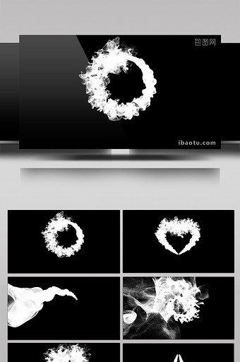 6款黑白粒子动画背景合成特效元素素材视频图片