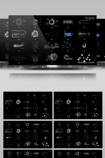 HUD科技平面图表信息化AE模版图片