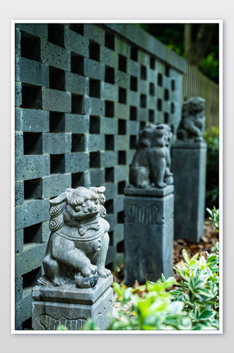 中式石狮子辟邪中国元素高清摄影图图片