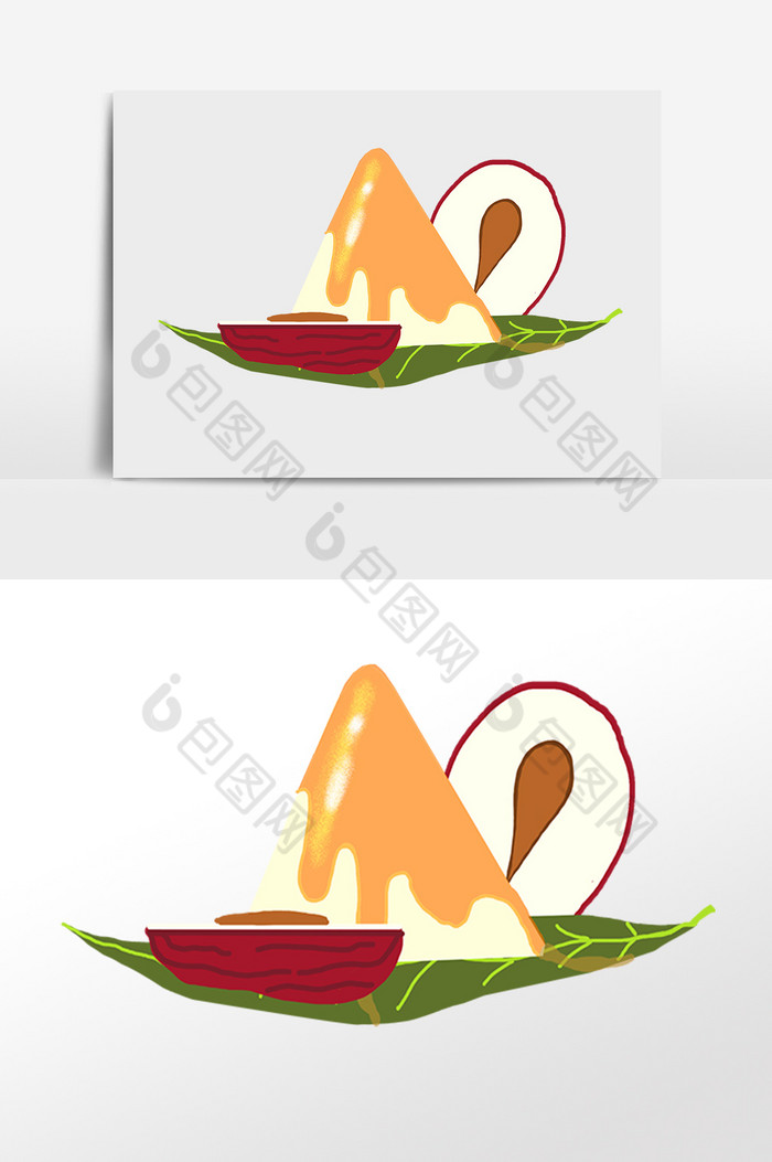 端午节快乐糯米蟹黄粽子插画图片图片