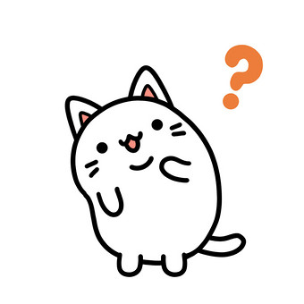 可爱小白猫表情包-2疑问图片下载