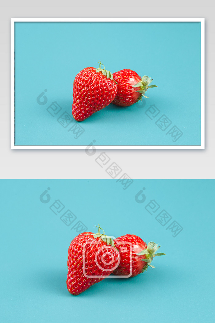 清新草莓摆拍摄影图图片图片