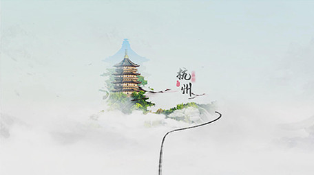 水墨片头中国风旅游节图文AE模版