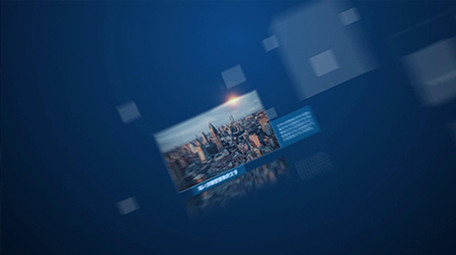 蓝色空间科技图文展示AE模板