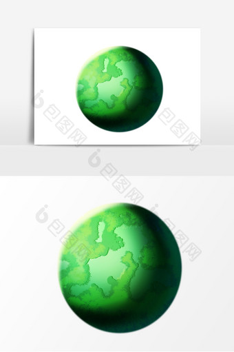 绿色地球卡通元素图片
